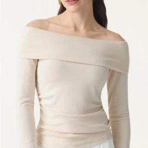 #121 OGL Cream Off-Shoulder Sweater